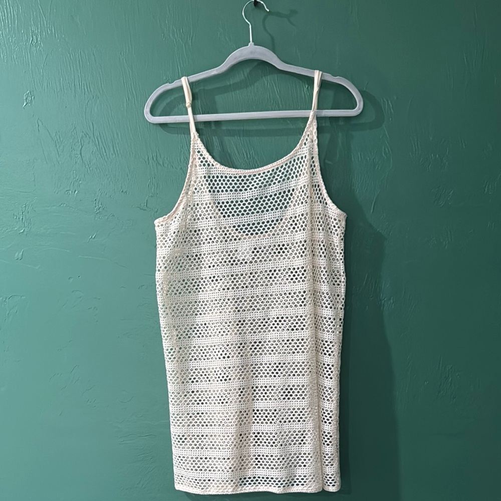 White Crochet Swim Coverup